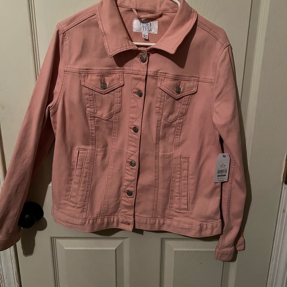 Time and Tru Women's Soft Pink Jean Jacket